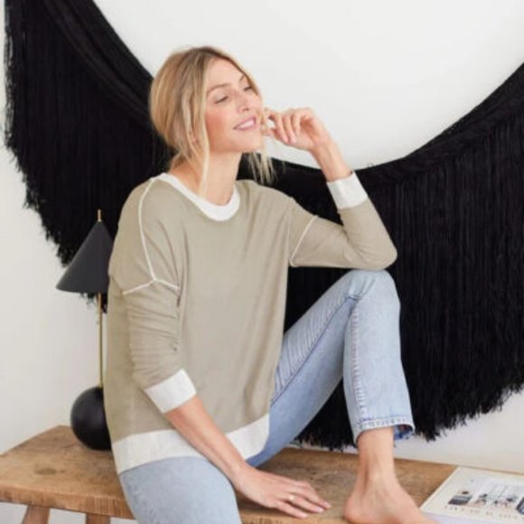 Mersea Saltwash Sweater Long Sleeve Top Oyster Beige Mer Sea Size Large H13744 - Picture 3 of 11